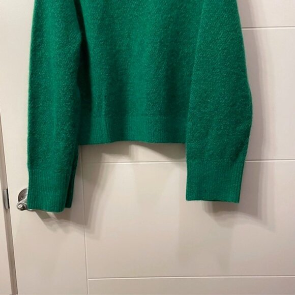 & Other Stories V-Neck Collared Wool Blend Sweater Green Size Small Preppy - Picture 8 of 12